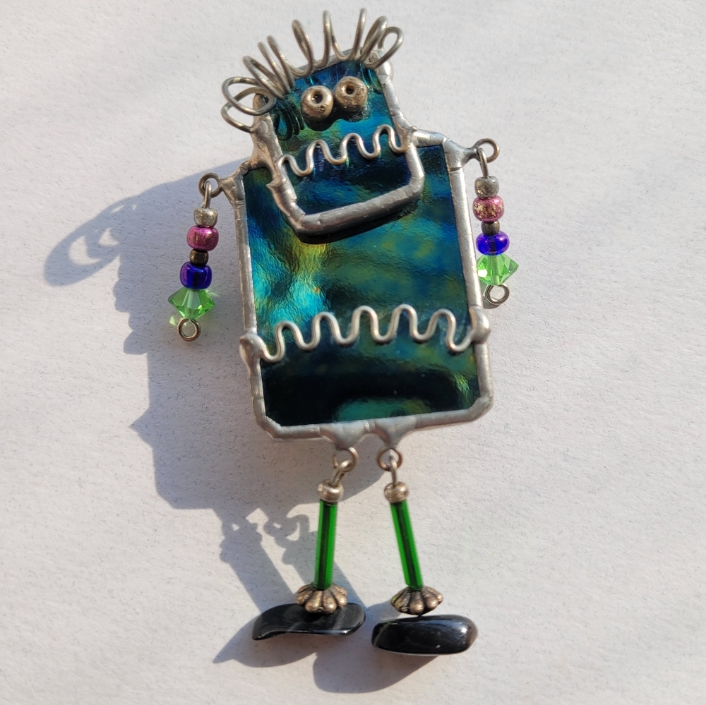 Art Glass Robot Pin